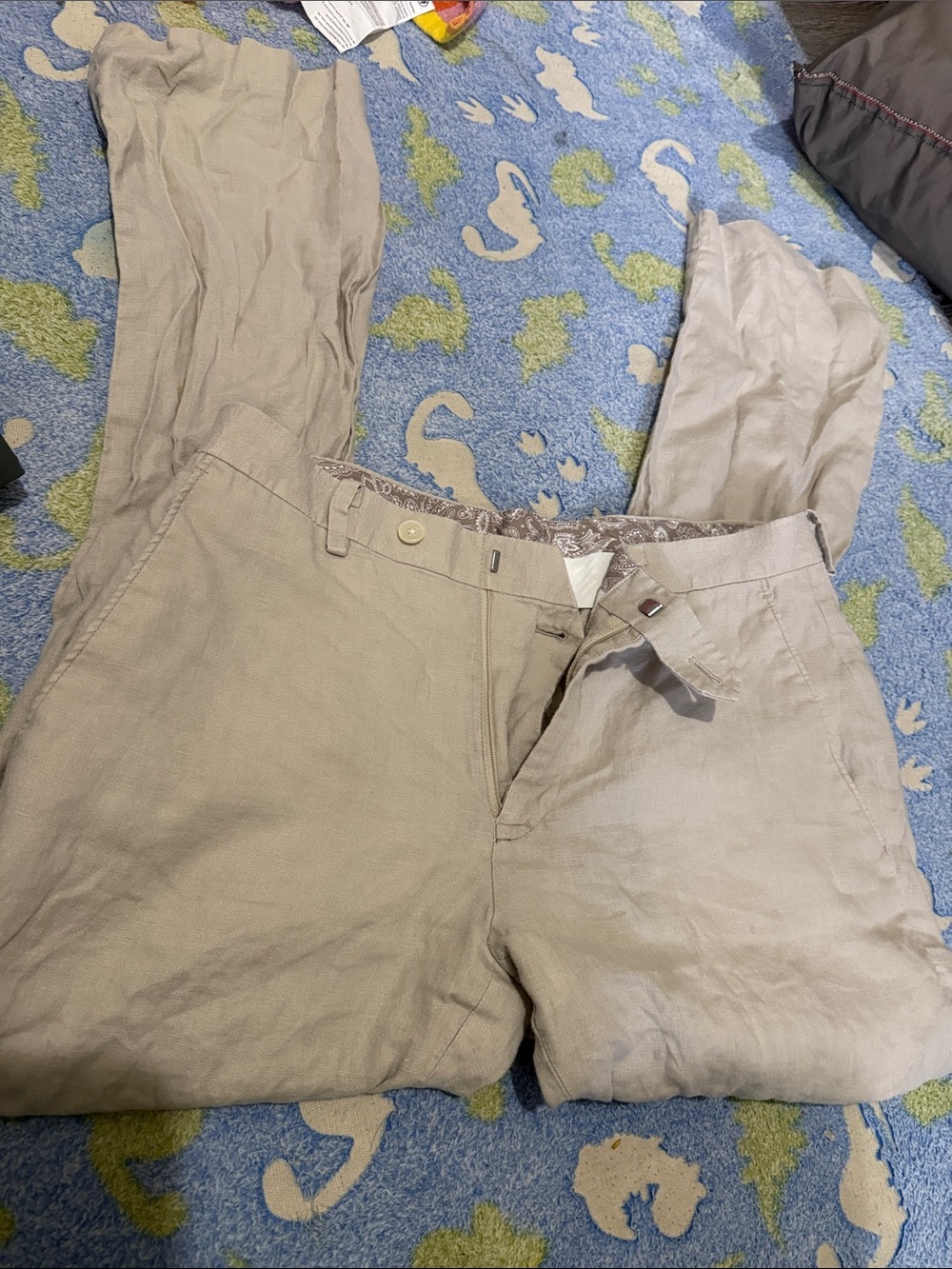 Lauren Ralph Lauren Men's Beige Cotton-Linen Chinos